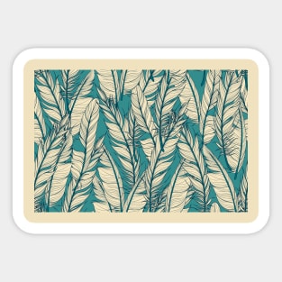 Green Feather Seamless Pattern Sticker